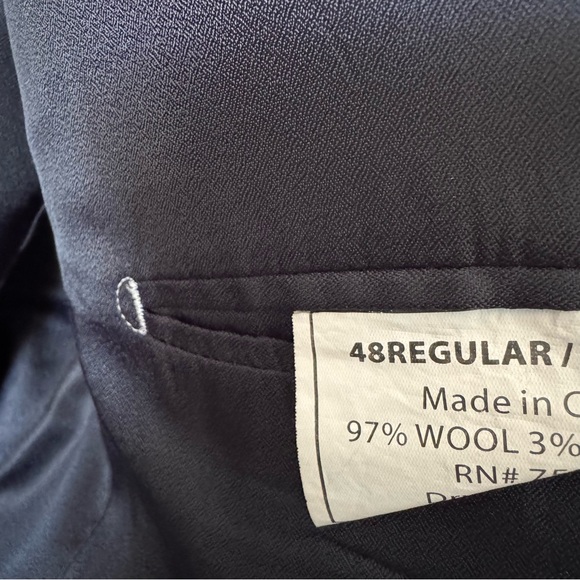 Linea Uomo Navy Wool Suit Jacket – 48R $35 - Picture 3 of 7